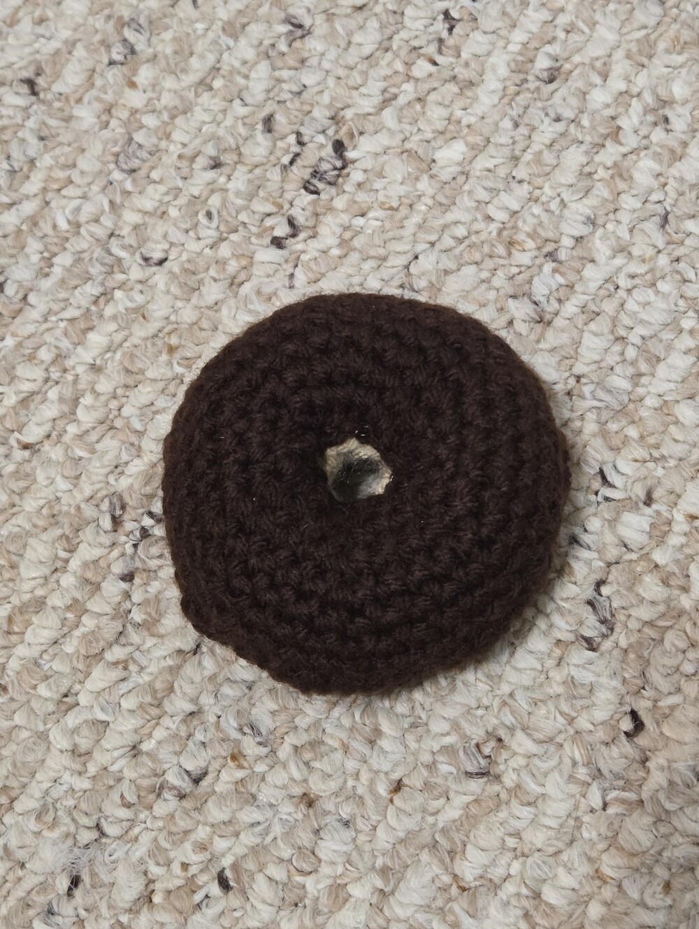 Hand Crafted Brown Crochet Donut Toy